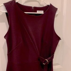Calvin Klein sleeveless Eggplant color sheath crepe dress size 10